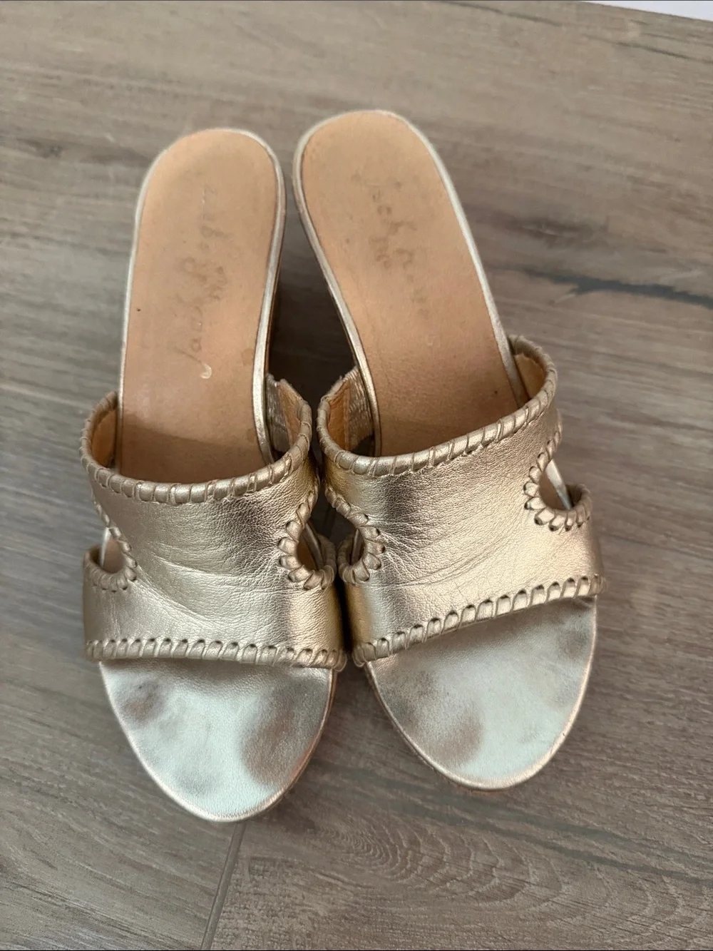 Jack Rogers metallic gold
